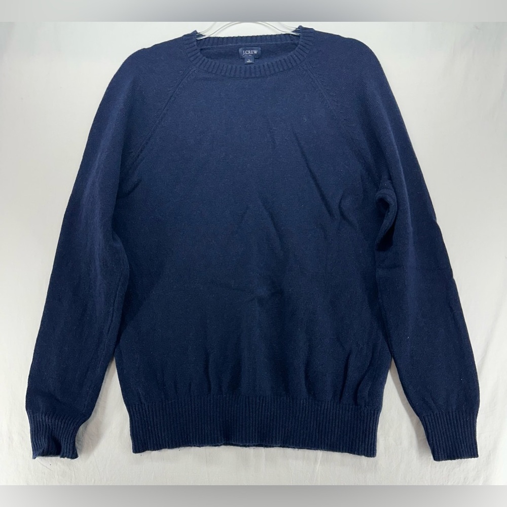 J. Crew Sweater Supersoft Lambswool Blend Crewneck Navy Blue‎ Men's Size L